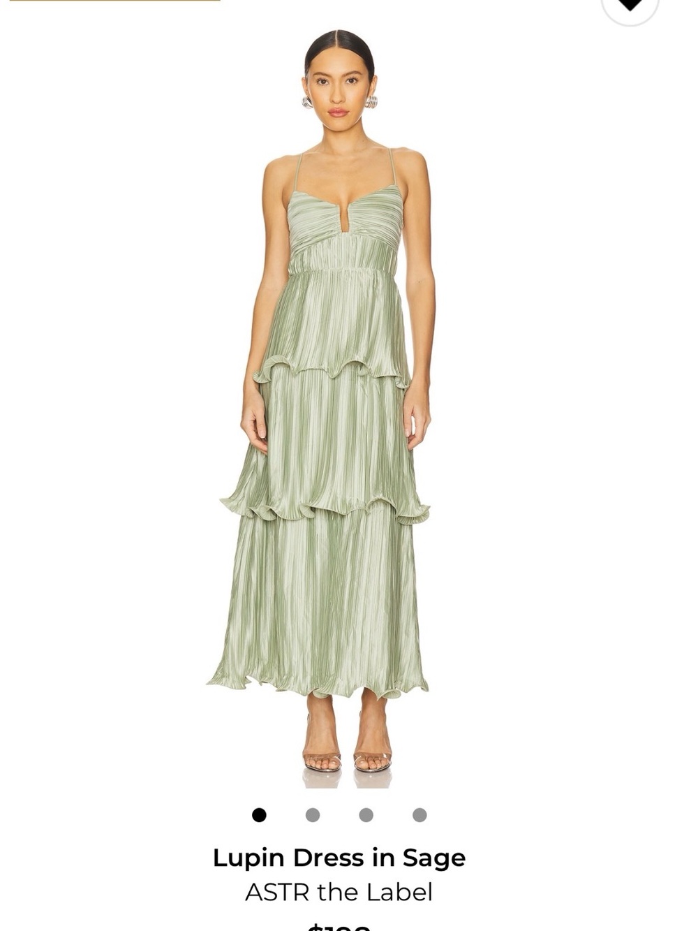 Astr Lupin Tiered Sage Maxi Dress with Spaghetti Straps